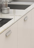 maniglia 3420 MANIGLIA 3420, maniglie di design. Mital produttore di maniglie: maniglia in zama ad incasso, completa di viti m4 x 15 - doppio interasse.