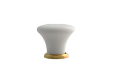 pomello 030 POMELLO 030, pomoli di design. Mital produttore di pomoli: pomolo in ceramica con bussola in ottone. base di ottone tornito, completo di vite m4 x 25.
